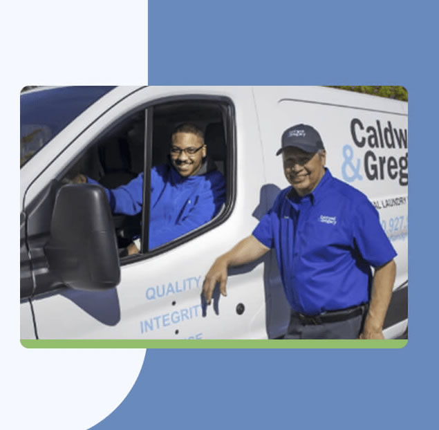 Caldwell & Gregory employees in a company van